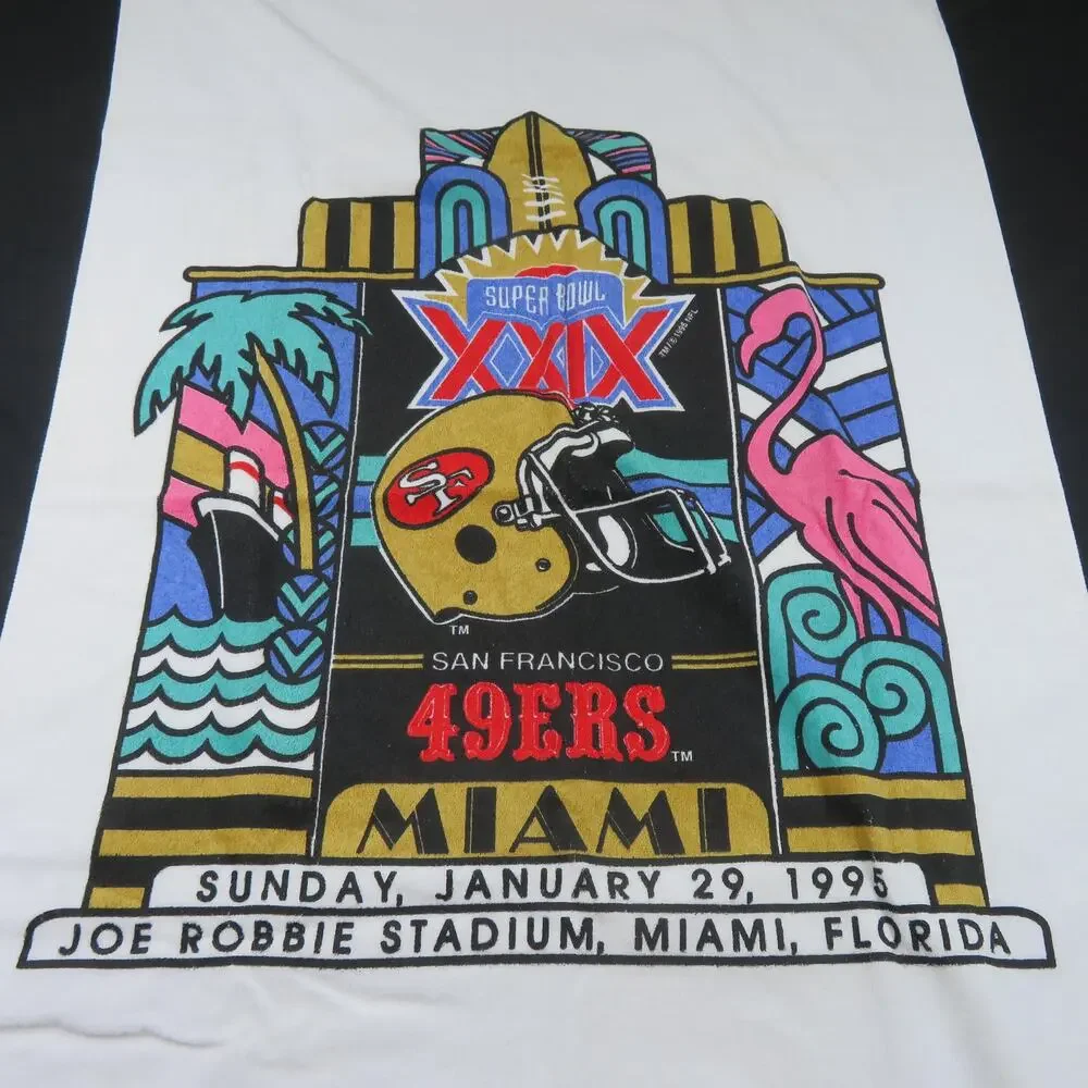 Superbowl XXIX San Fransisco 49ers Beach Towel Terrycloth Sz 60X35 1995 Miami